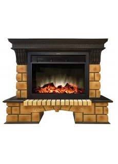 Каминокомплект RealFlame Stone Brick 26 AO с очагом Moonblaze Lux BL S