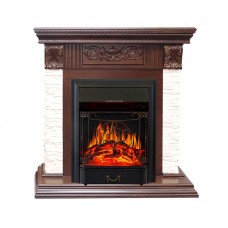 Каминокомплект Royal Flame Luxemburg (каменный) - Сланец/Темный дуб с очагом Majestic FX Black