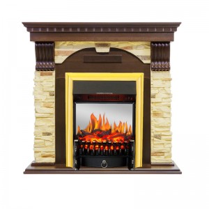 Каминокомплект Royal Flame Dublin - Темный дуб / Сланец с очагом Fobos FX M Brass