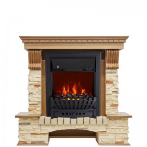 Каминокомплект Royal Flame Pierre Luxe - Дуб / Сланец с очагом Aspen Black
