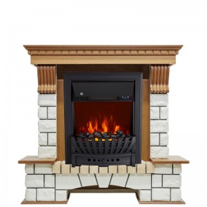 Каминокомплект Royal Flame Pierre Luxe - Дуб / Белый с очагом Aspen Black