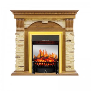 Каминокомплект Royal Flame Dublin - Дуб / Сланец с очагом Fobos FX M Brass