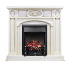 Каминокомплект Royal Flame Florence - Слоновая кость с патиной с очагом Fobos FX Black