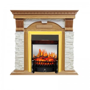 Каминокомплект Royal Flame Dublin - Дуб / Сланец белый с очагом Fobos FX M Brass