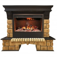 Каминокомплект RealFlame Stone Brick 26 AO с очагом Helios 26 3D