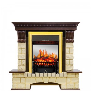 Каминокомплект Royal Flame Pierre Luxe - Темный дуб / Шампань с очагом Fobos FX M Brass