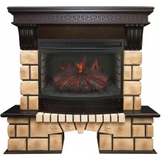 Каминокомплект RealFlame Stone Brick 25 AO с очагом FireField 25 SIR