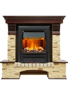 Каминокомплект Dimplex Pierre Luxe - Темный дуб / Сланец (Высота 1005мм) с очагом Brookline Black