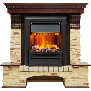 Каминокомплект Dimplex Pierre Luxe - Темный дуб / Сланец (Высота 1005мм) с очагом Brookline Black