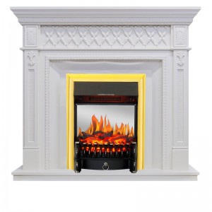 Каминокомплект Royal Flame Alexandria - Белый дуб с очагом Fobos FX M Brass