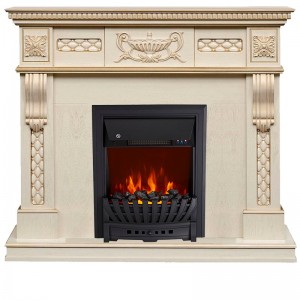 Каминокомплект Royal Flame Corsica - Слоновая кость с патиной (Ширина 1100) с очагом Aspen Black