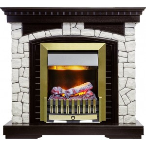 Каминокомплект Dimplex Glasgow - Венге / Белый с очагом Danville Antique Brass FB2
