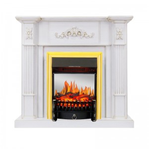 Каминокомплект Royal Flame Martin - Белый дуб, патина золото с очагом Fobos FX M Brass