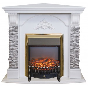 Каминокомплект RealFlame Athena Corner (угловой) GR WT с очагом Fobos Lux S BR