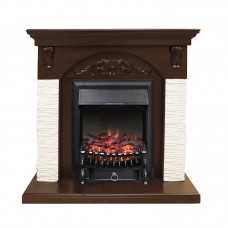 Каминокомплект Royal Flame Bern Сланец мелкий белый / Темный дуб с очагом Fobos FX Black