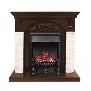 Каминокомплект Royal Flame Bern Сланец мелкий белый / Темный дуб с очагом Fobos FX Black