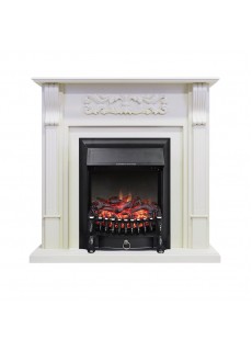 Каминокомплект Royal Flame Venice - Фактурный белый с очагом Fobos FX Black