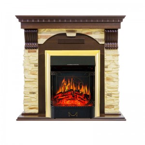 Каминокомплект Royal Flame Dublin угловой - Темный дуб / Сланец с очагом Majestic FX Brass