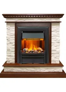 Каминокомплект Dimplex Calgary - Дуб / Сланец белый с очагом Brookline Black