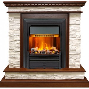 Каминокомплект Dimplex Calgary - Дуб / Сланец белый с очагом Brookline Black