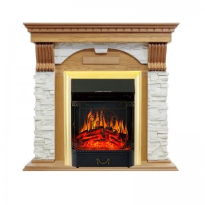 Каминокомплект Royal Flame Dublin - Дуб / Сланец белый с очагом Majestic FX Brass
