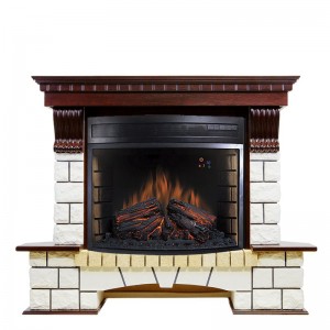 Каминокомплект Royal Flame Pierre Luxe - Темный дуб / Белый (Ширина 1320мм) с очагом Dioramic 28 LED FX
