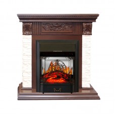 Каминокомплект Royal Flame Luxemburg (каменный) - Сланец/Темный дуб с очагом Majestic FX M Black