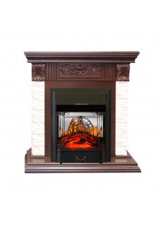 Каминокомплект Royal Flame Luxemburg (каменный) - Сланец/Темный дуб с очагом Majestic FX M Black