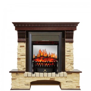 Каминокомплект Royal Flame Pierre Luxe - Темный дуб / Сланец с очагом Fobos FX M Black