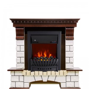 Каминокомплект Royal Flame Pierre Luxe - Темный дуб / Белый с очагом Aspen Black