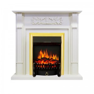 Каминокомплект Royal Flame Venice - Фактурный белый с очагом Fobos FX Brass