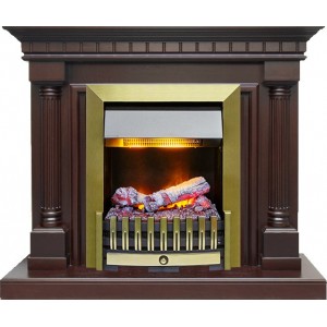 Каминокомплект Dimplex Dallas - Темный дуб с очагом Danville Antique Brass FB2
