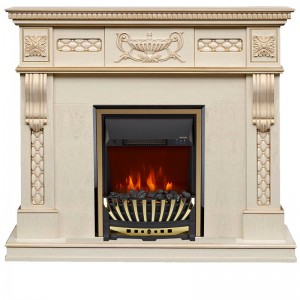 Каминокомплект Royal Flame Corsica - Слоновая кость с патиной (Ширина 1100) с очагом Aspen Gold