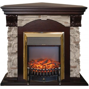 Каминокомплект RealFlame Dublin Rock Corner (угловой) 24 AO с очагом Fobos Lux S BR