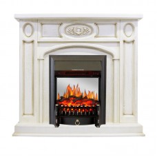 Каминокомплект Royal Flame Florence - Слоновая кость с патиной с очагом Fobos FX M Black