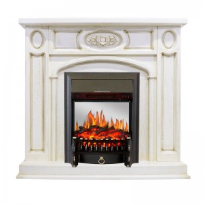 Каминокомплект Royal Flame Florence - Слоновая кость с патиной с очагом Fobos FX M Black