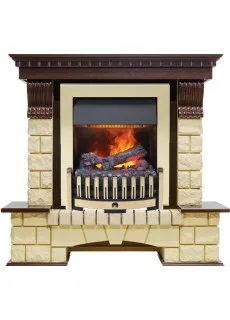 Каминокомплект Dimplex Pierre Luxe - Темный дуб / Шампань (Высота 1050мм) с очагом Danville Brass FB2
