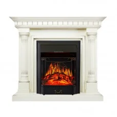 Каминокомплект Royal Flame Dallas - Слоновая кость с патиной с очагом Majestic FX Black