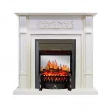 Каминокомплект Royal Flame Venice - Фактурный белый с очагом Fobos FX M Black