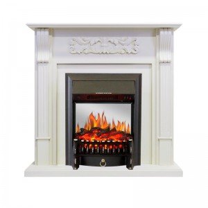 Каминокомплект Royal Flame Venice - Фактурный белый с очагом Fobos FX M Black