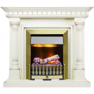 Каминокомплект Dimplex Dallas - Слоновая кость с патиной с очагом Danville Antique Brass FB2