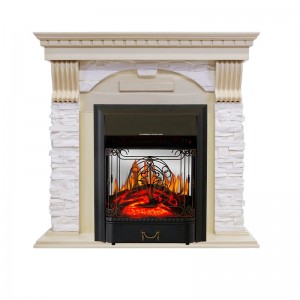 Каминокомплект Royal Flame Dublin - Слоновая кость с патиной / Сланец крем с очагом Majestic FX M Black