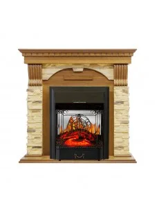 Каминокомплект Royal Flame Dublin - Дуб / Сланец с очагом Majestic FX M Black