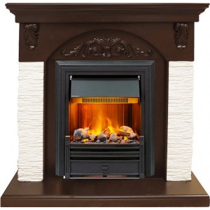 Каминокомплект Dimplex Bern Сланец мелкий белый / Темный дуб с очагом Brookline Black