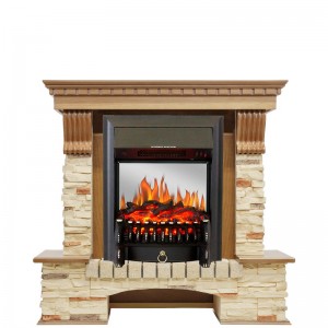 Каминокомплект Royal Flame Pierre Luxe - Дуб / Сланец с очагом Fobos FX M Black