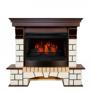 Каминокомплект Royal Flame Pierre Luxe - Темный дуб / Белый (Высота 1075мм) с очагом Dioramic 26 LED FX