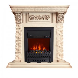 Каминокомплект Royal Flame Luxemburg (каменный) - Сланец/Cлоновая кость с патиной с очагом Aspen Black