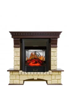 Каминокомплект Royal Flame Pierre Luxe - Темный дуб / Шампань с очагом Majestic FX M Black