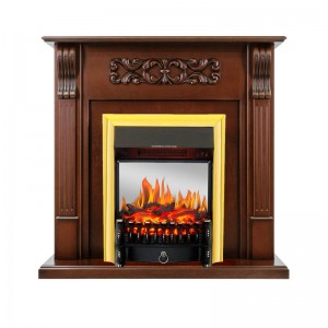 Каминокомплект Royal Flame Venice - Махагон коричневый антик с очагом Fobos FX M Brass