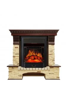 Каминокомплект Royal Flame Pierre Luxe - Темный дуб / Сланец с очагом Majestic FX Black